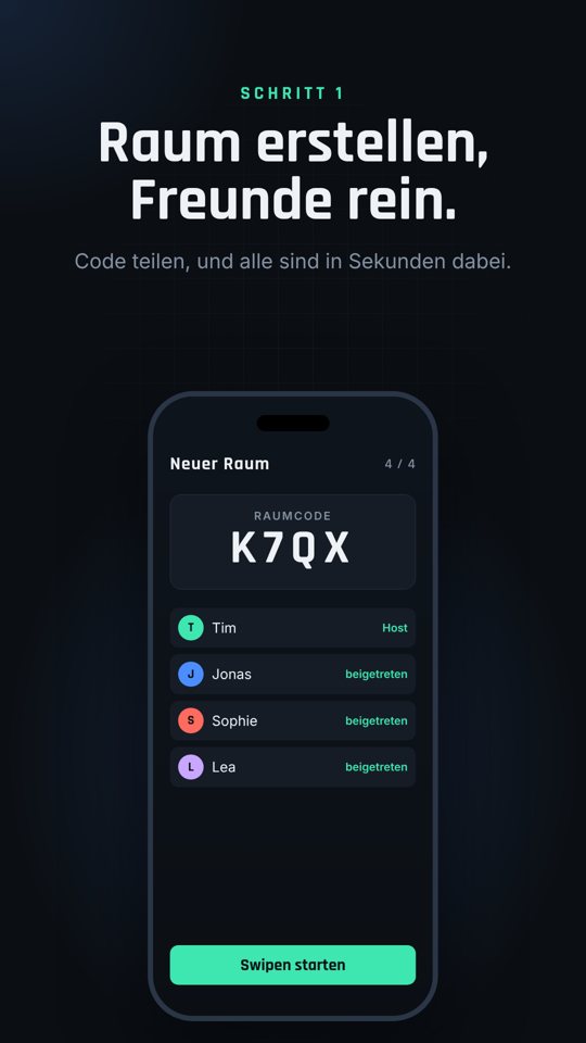 Screenshot PlayPact: Raum erstellen, Freunde rein.
